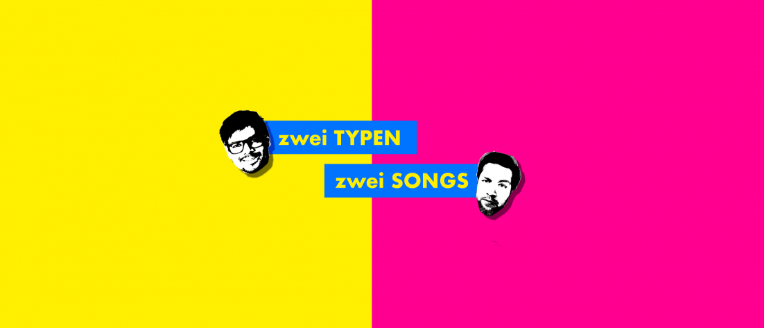 Alternatives Logo für den Musikpodcast zwei Typen zwei Songs