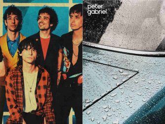 Links The Strokes, rechts das Cover von Peter Gabriels Solodebüt "Car"