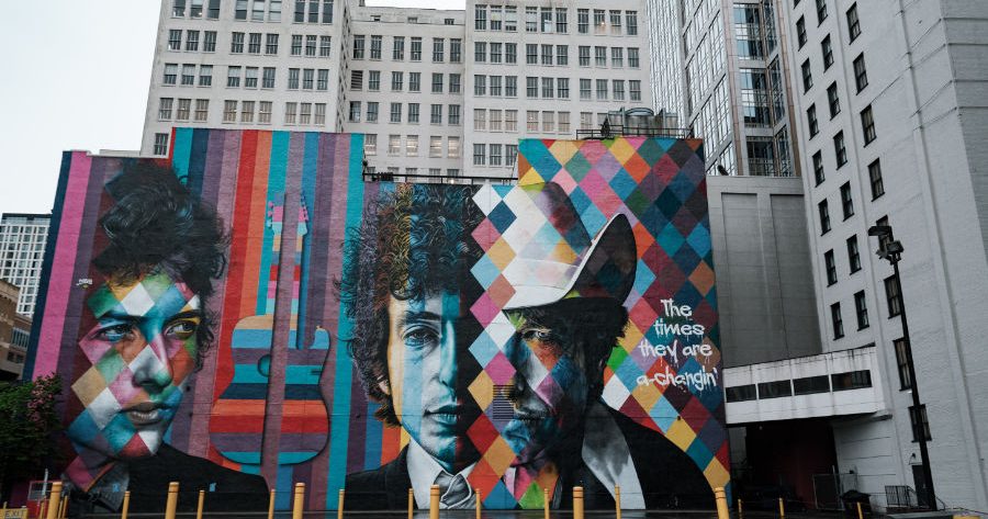 Bob Dylan Mural in Minneapolis